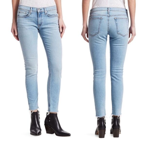 Rag & Bone Dre Low Rise Ankle Slim Boyfriend Jeans Light Wash Size 29
